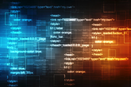 Programming code abstract technology background of software developer and Computer script