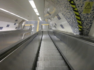 stairs descending into the subway 