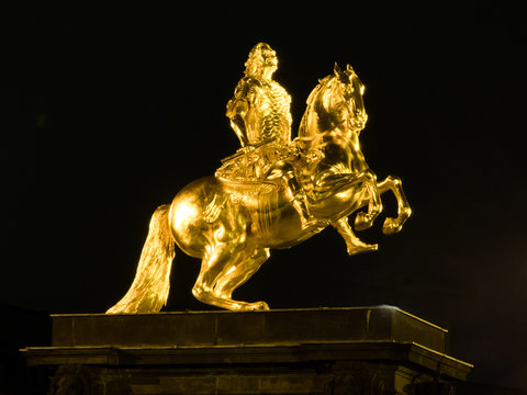 Statue "Goldener Reiter" in Dresden, Germany