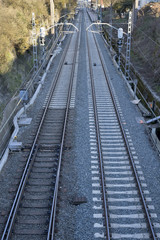Fototapeta na wymiar Couple of railroads in perspective.