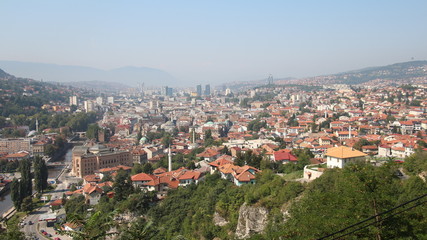 Naklejka na ściany i meble View of the historic centre of Sarajevo - Bosnia and Herzegovina