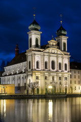 Fototapeta na wymiar The Jesuit Church of St Franz Xavier in Lucerne Switzerland