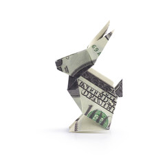 origami hare from banknotes