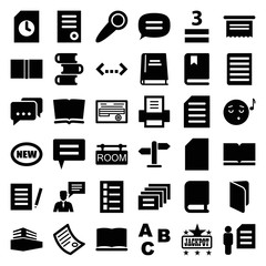 Set of 36 text filled icons