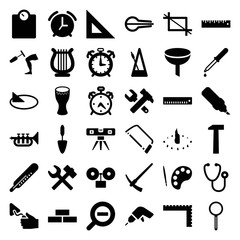 Set of 36 instrument filled icons