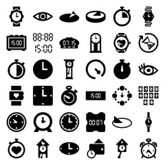 Set of 36 watch filled icons