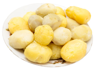 Naklejka na ściany i meble boiled potatoes on a white background