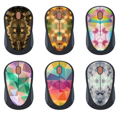 Concept design with abstract colorful pattern for computer mouse
