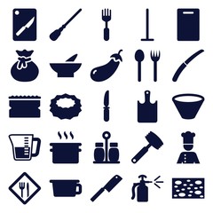 Set of 25 kitchen filled icons