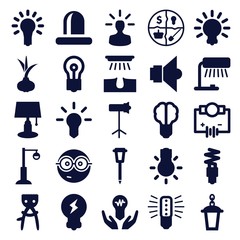 Set of 25 bulb filled icons