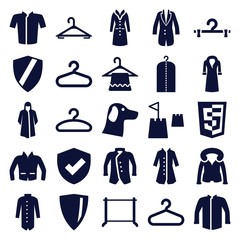 Set of 25 coat filled icons