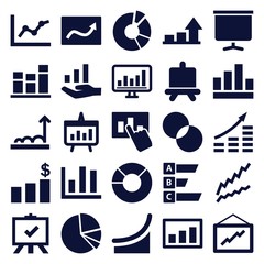 Set of 25 diagram filled icons
