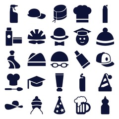 Set of 25 cap filled icons