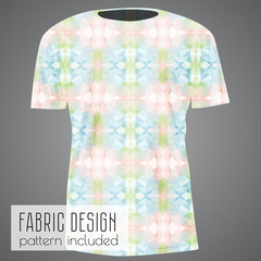 T-shirt fabric design made of abstract fractal pattern, pattern included