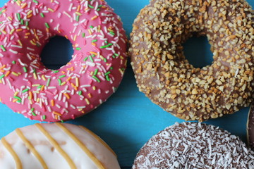  donuts and coffee, enjoy the little things, lovely, sweet, donut with jelly, donut with chocolate, donut with hasels, caramel donut, sweet break,