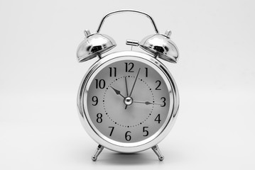 alarm clock retro and vintage classic design on black and white background