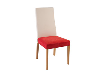 Tall red dining chair