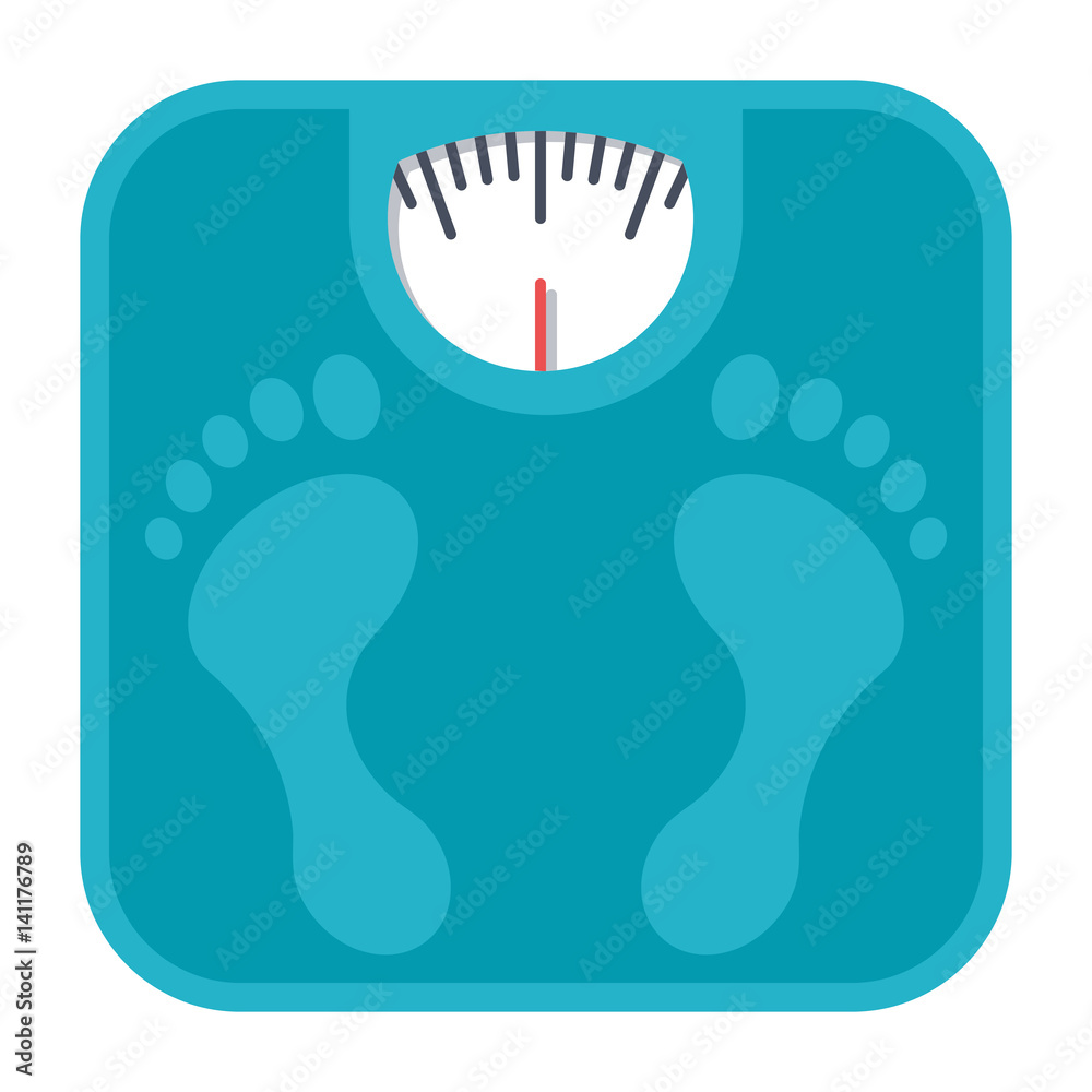 Wall mural Bathroom scales, vector illustration in flat style