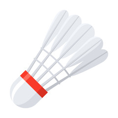 Shuttlecock for badminton, vector illustration in flat style