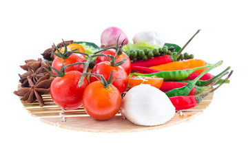 Vegetable on white background