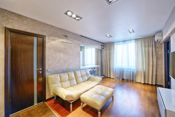 Russia, Moscow region - interior design living room in luxury new apartment