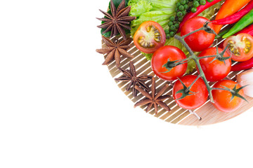 Vegetable on white background