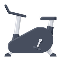 Exercise bike, fitness equipment, vector illustration in flat design