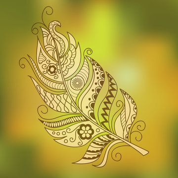 gold ornamental feather