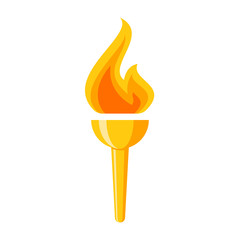 Golden torch, vector icon in flat style