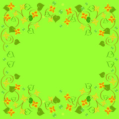 frame floral ornament with leaves