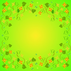 Fototapeta premium frame floral ornament with leaves