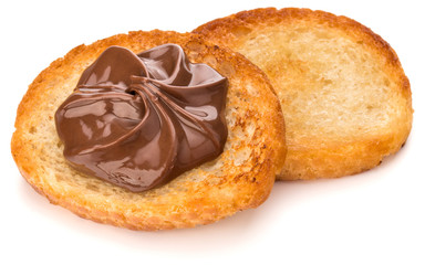 sandwich with chocolate cream isolated on white background cutout