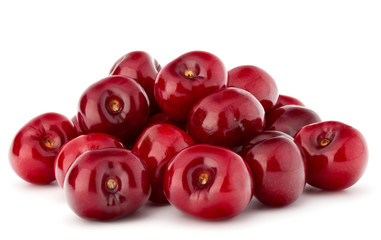cherry berries pile isolated on white background cutout