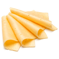 cheese slices isolated on white background cutout