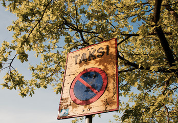 Taxi signal in Finnish, Helsinki, Finland