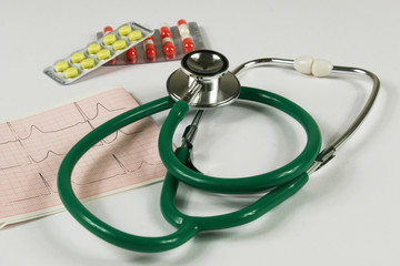Stethoscope on white background.