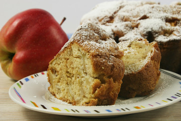 Нomemade Apple Pie. Apple and Slice of delicious fresh baked homemade Apple Pie