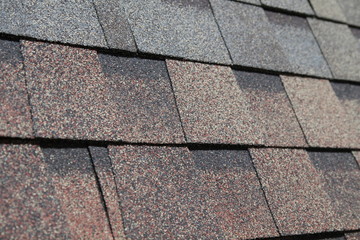 Close up of new rubber roof tiles