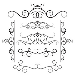 Decorative curls and swirls set.