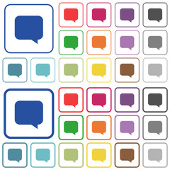 Message bubble outlined flat color icons