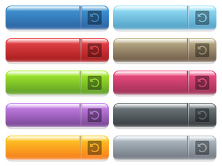 Rotate left icons on color glossy, rectangular menu button