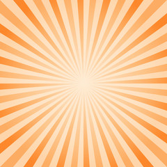 Abstract Orange rays background. Vector