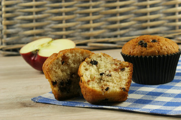 Chocolate muffins on the table