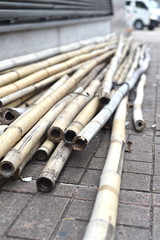 Bamboo on Street in Hong Kong