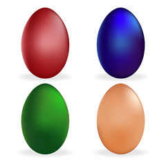 Set Easter egg icon. Vector holiday symbol isolated on white.