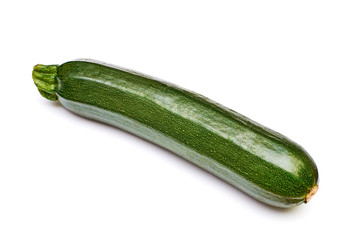 green zucchini isolated on white background