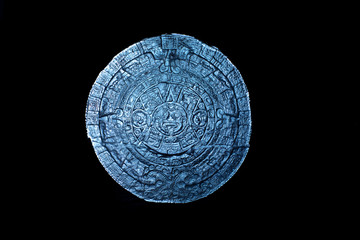 Mayan calendar on black background