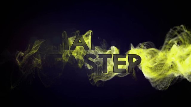 Happy Easter Gold Text Animation, Rendering, Background, 4k
