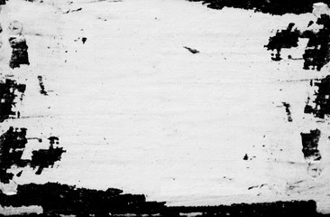The black paint on a white background.