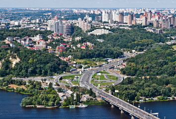 Aerial view of the city. Kiev, Ukraine. Kyiv, Ukraine